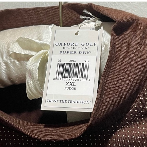 Oxford Golf Super Dry Brown Pullover Mens 2XL Double Jersey - Picture 5 of 6